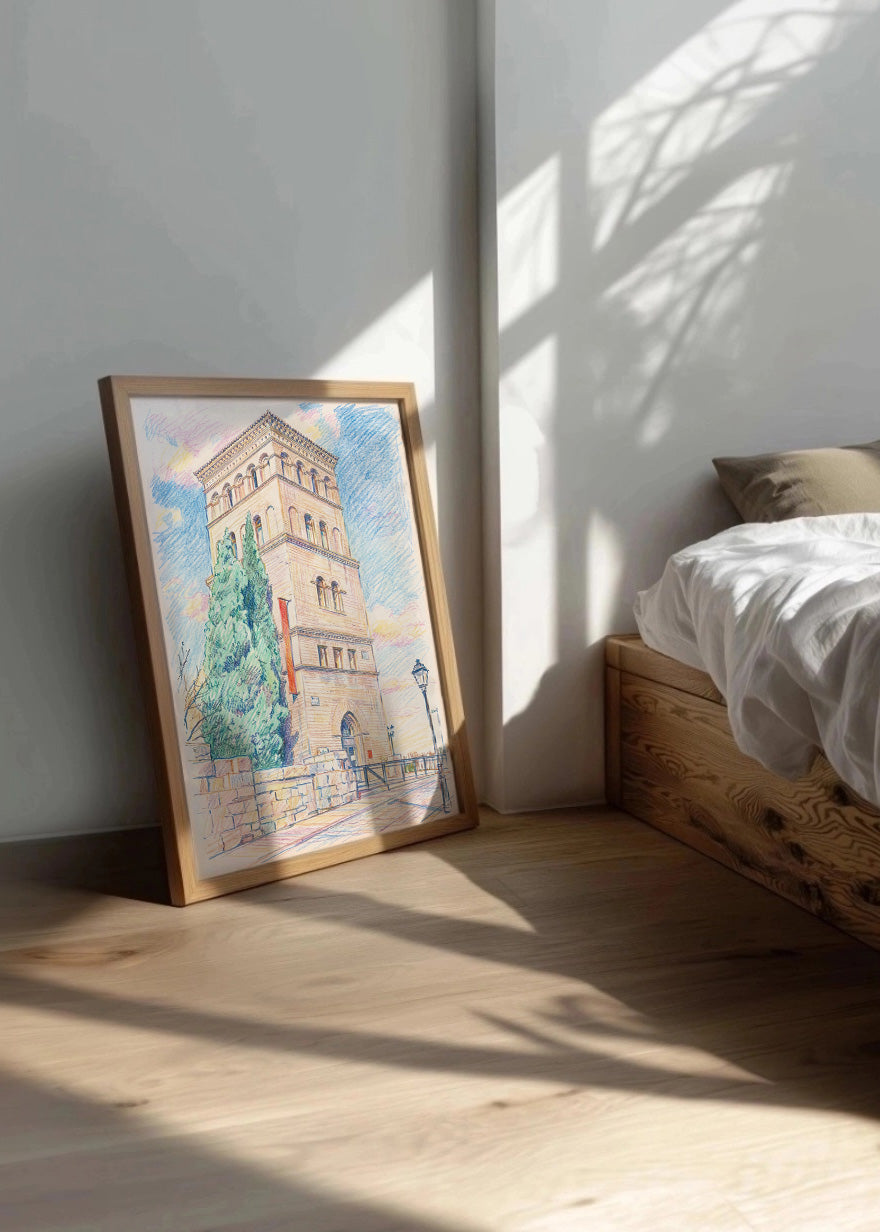 Cuadro Palacio de la Zuda efecto dibujo