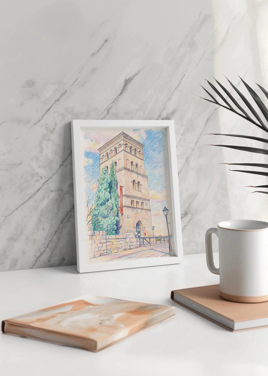 Cuadro Palacio de la Zuda efecto dibujo