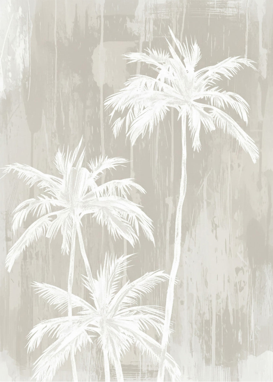 Cuadro Palmera estilo gris