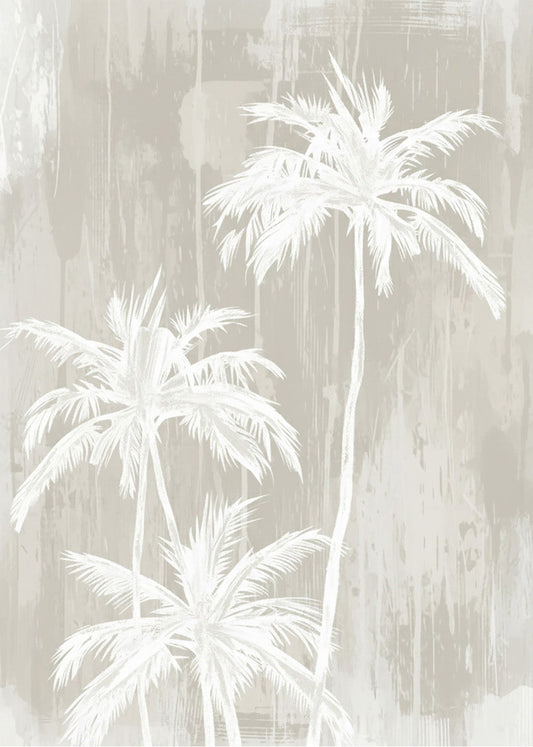 Cuadro Palmera estilo gris