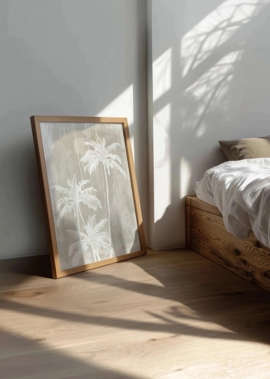 Cuadro Palmera estilo gris