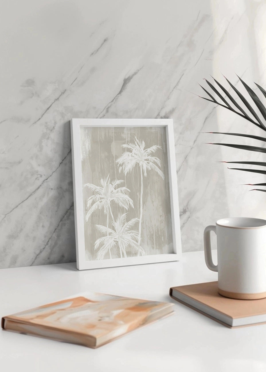 Cuadro Palmera estilo gris