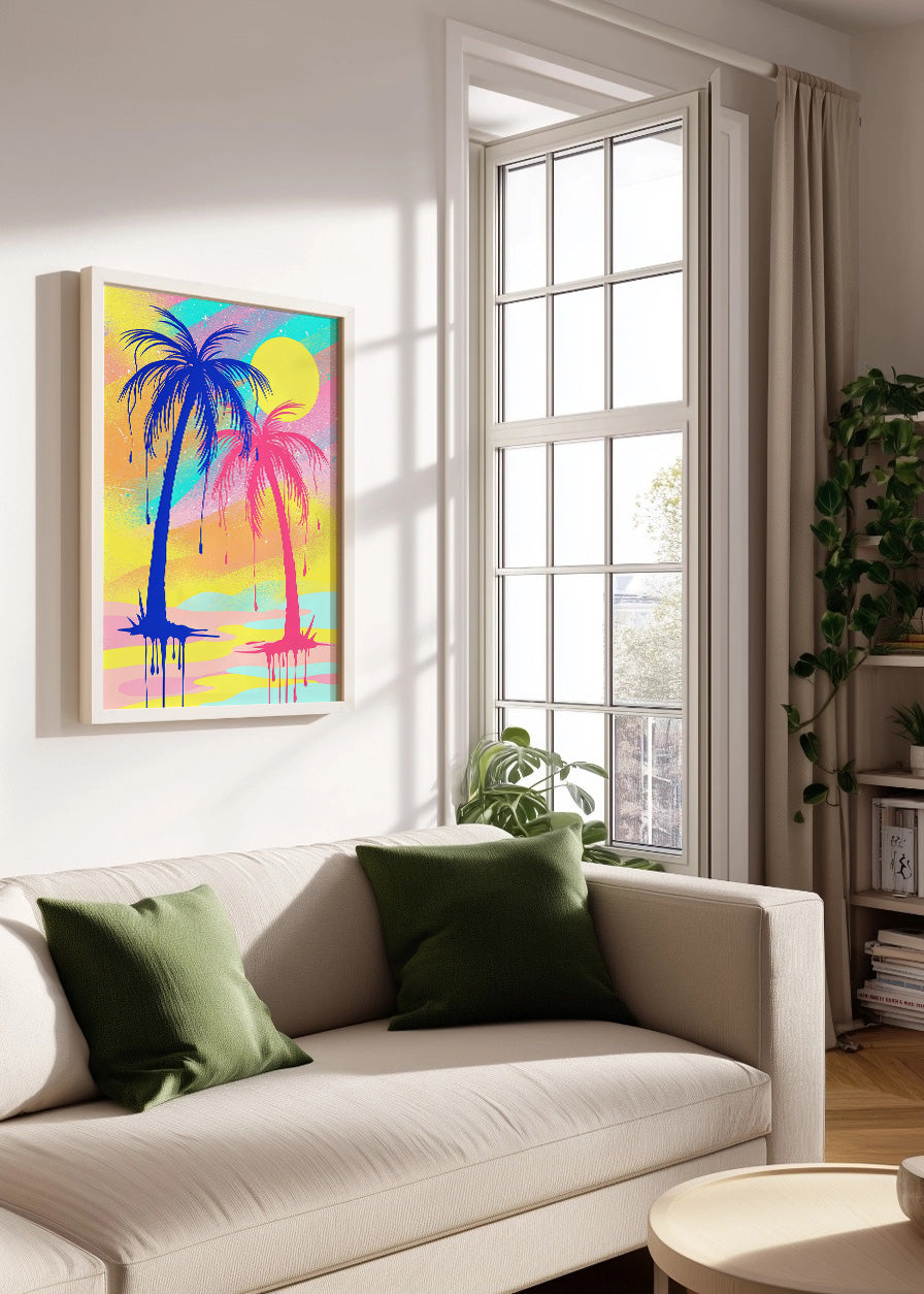 Cuadro Palmeras en colores fauvistas