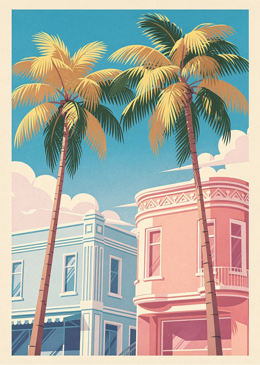 Cuadro Palmeras tropicales a pie de playa