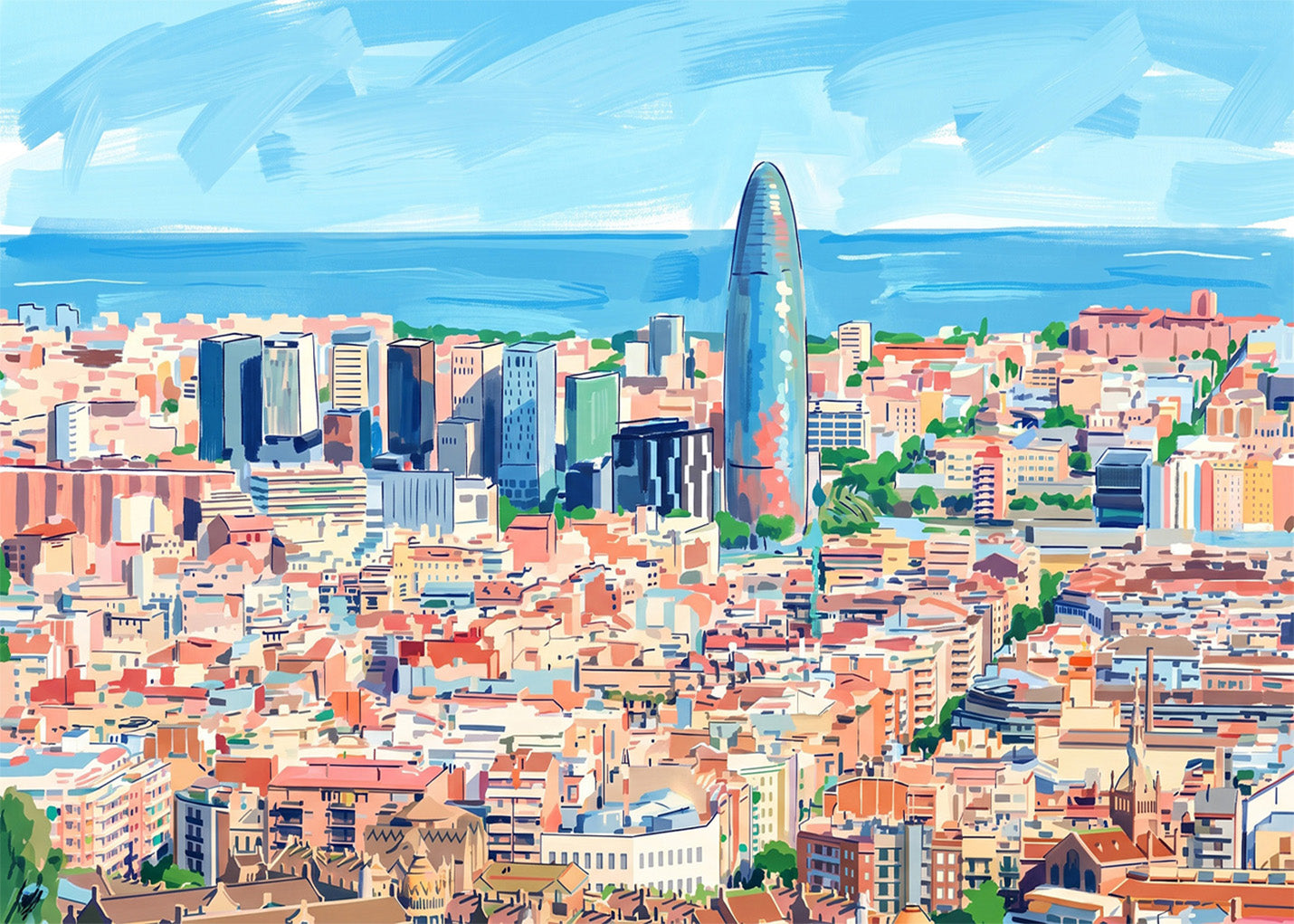 Cuadro Panorámica de Barcelona - Soft