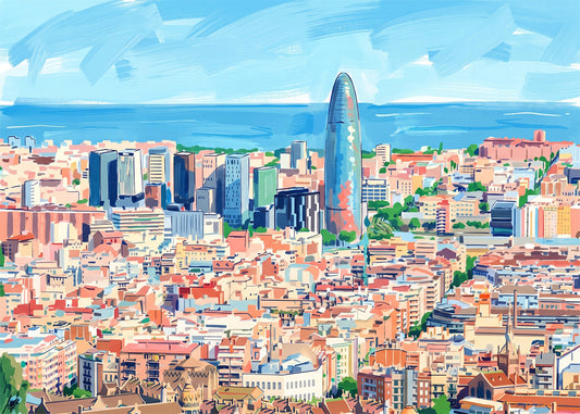 Cuadro Panorámica de Barcelona - Soft