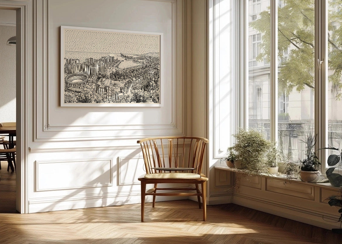 Cuadro Panorámica de Málaga - Minimalista