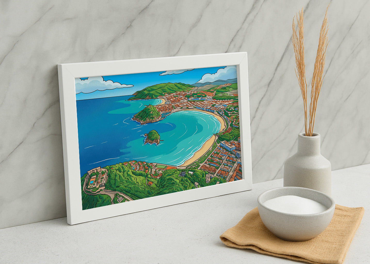 Cuadro Panorámica de San Sebastián - Cómic