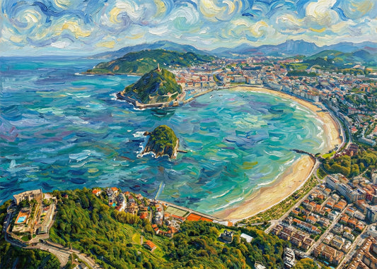 Cuadro Panorámica de San Sebastián - Impresionista