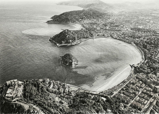 Cuadro Panorámica de San Sebastián estilo lápiz