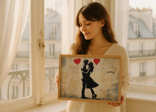 Cuadro ​Pareja de enamorados estilo Banksy