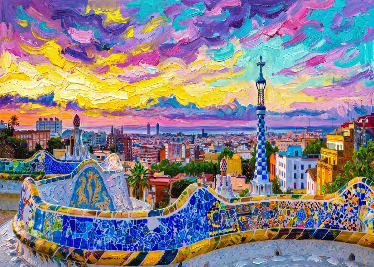 Cuadro Parque Guell - Fauvista