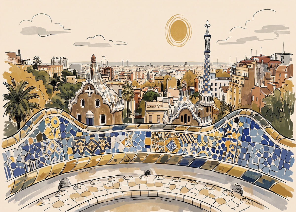 Cuadro Parque Guell - New Beige