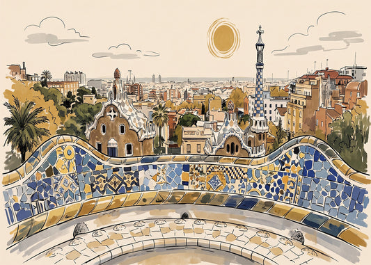 Cuadro Parque Guell - New Beige