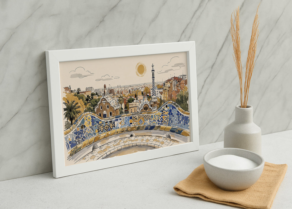 Cuadro Parque Guell - New Beige