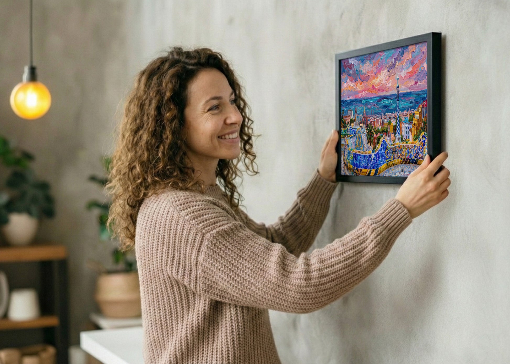 Cuadro Parque Güell efecto impresionista