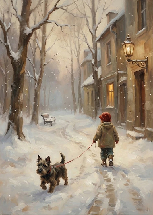 Cuadro Paseando al perro