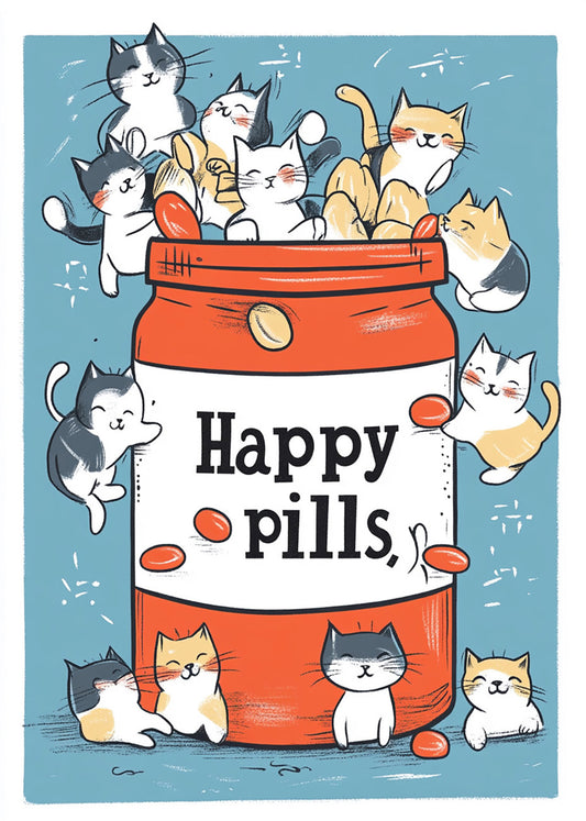 Cuadro Pastillas felices de gatitos