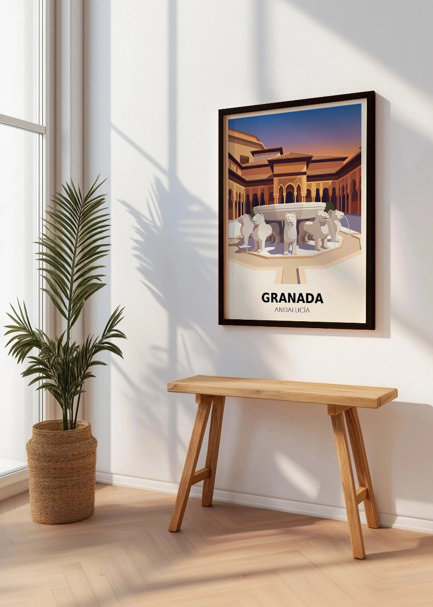 Cuadro Patio de los leones Alhambra - Poster