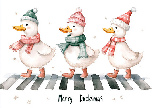 Cuadro Patitos navideños en paso de cebra