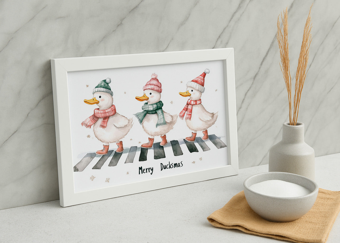 Cuadro ​Patitos navideños en paso de cebra