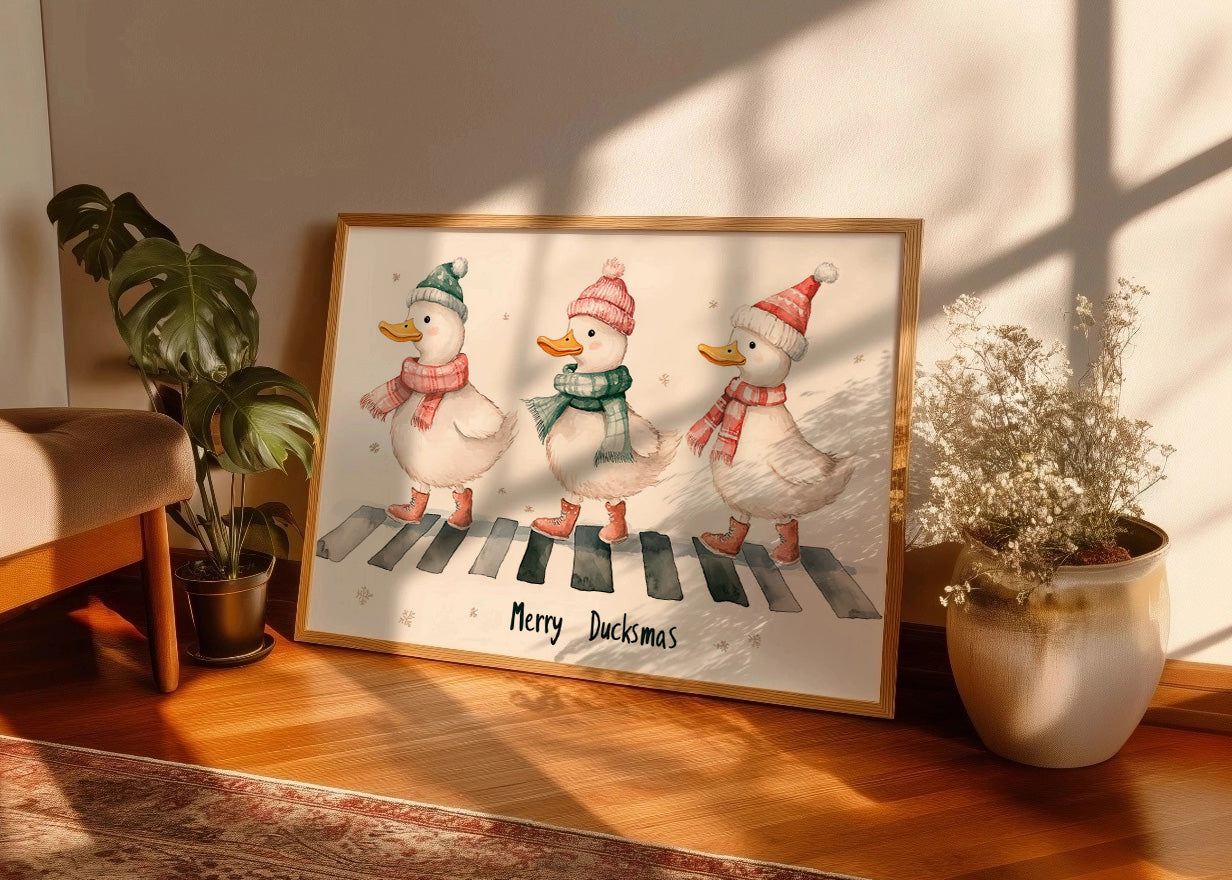 Cuadro ​Patitos navideños en paso de cebra