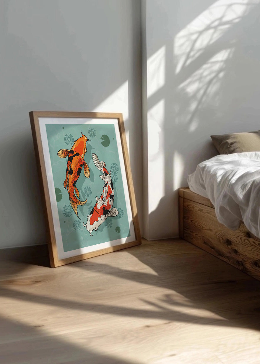 Cuadro Peces Koi dibujo