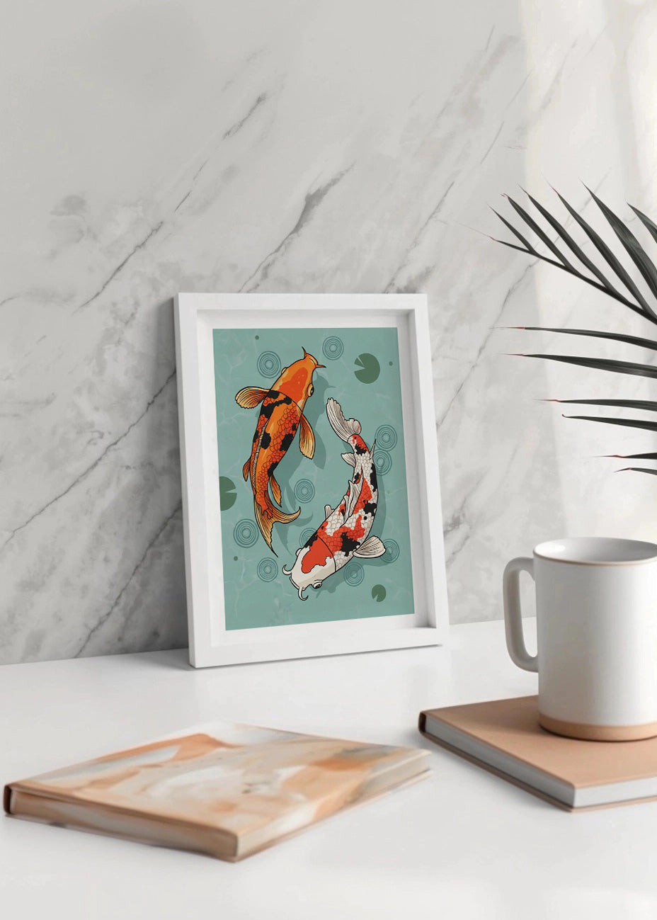 Cuadro Peces Koi dibujo
