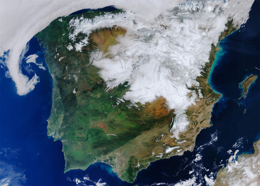Cuadro ​Península ibérica desde el cielo