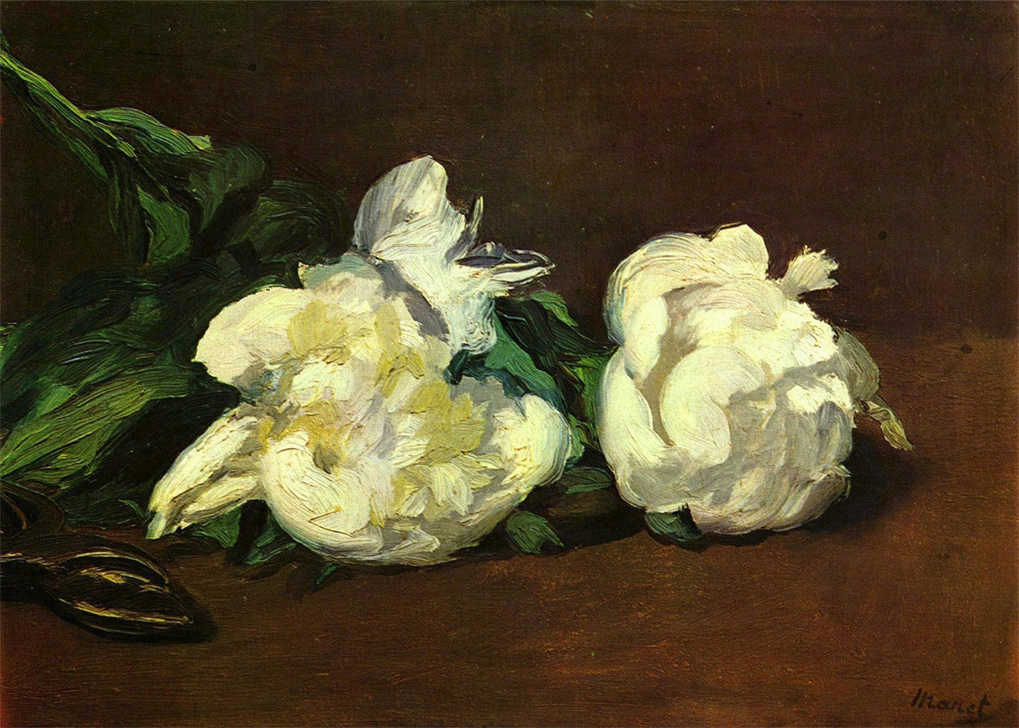 Cuadro ​Peonías blancas con tijeras (Edouard Manet)