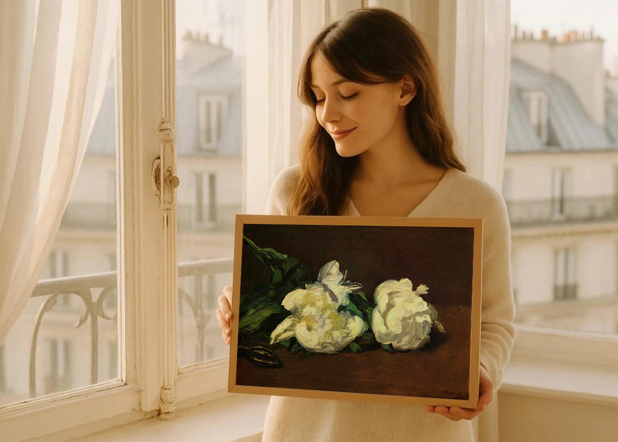 Cuadro ​Peonías blancas con tijeras (Edouard Manet)