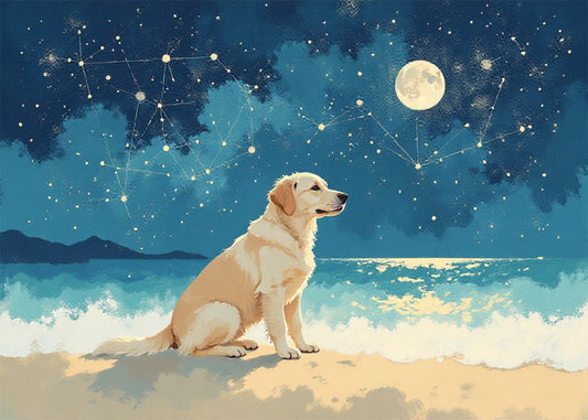 Cuadro Perro bajo la luna