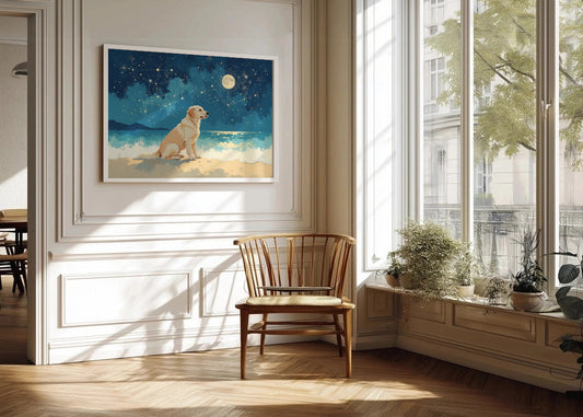 Cuadro Perro bajo la luna