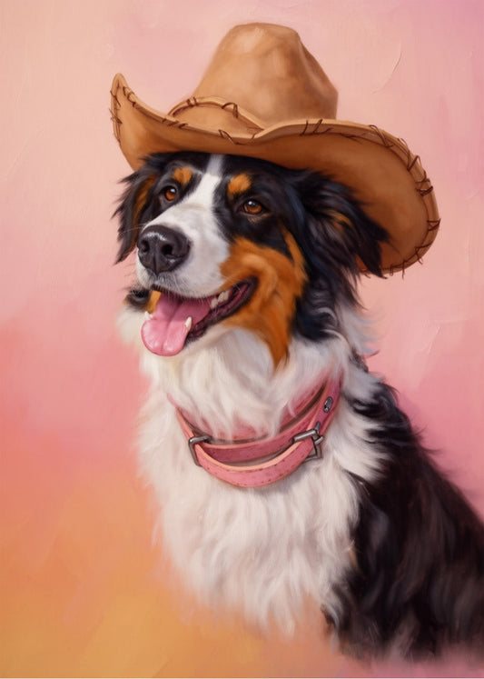 Cuadro Perro cowboy