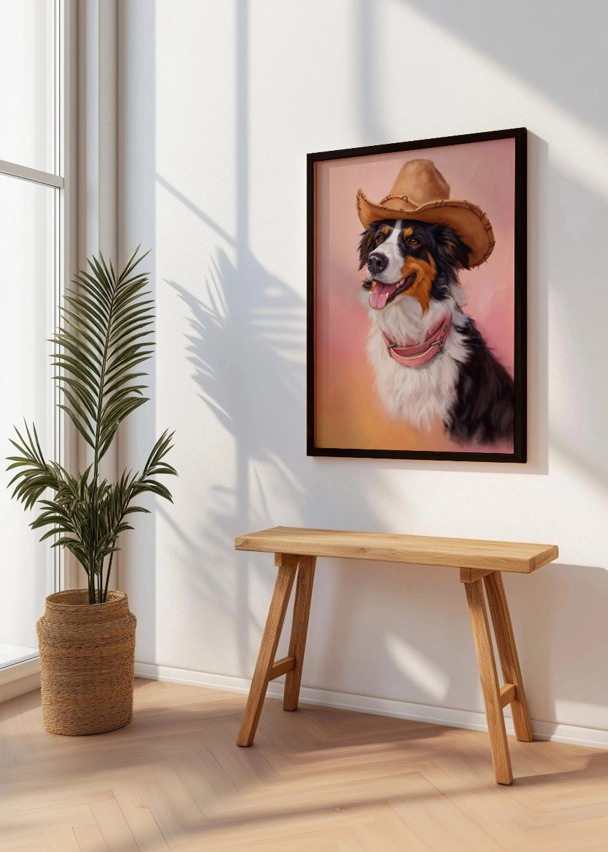 Cuadro Perro cowboy