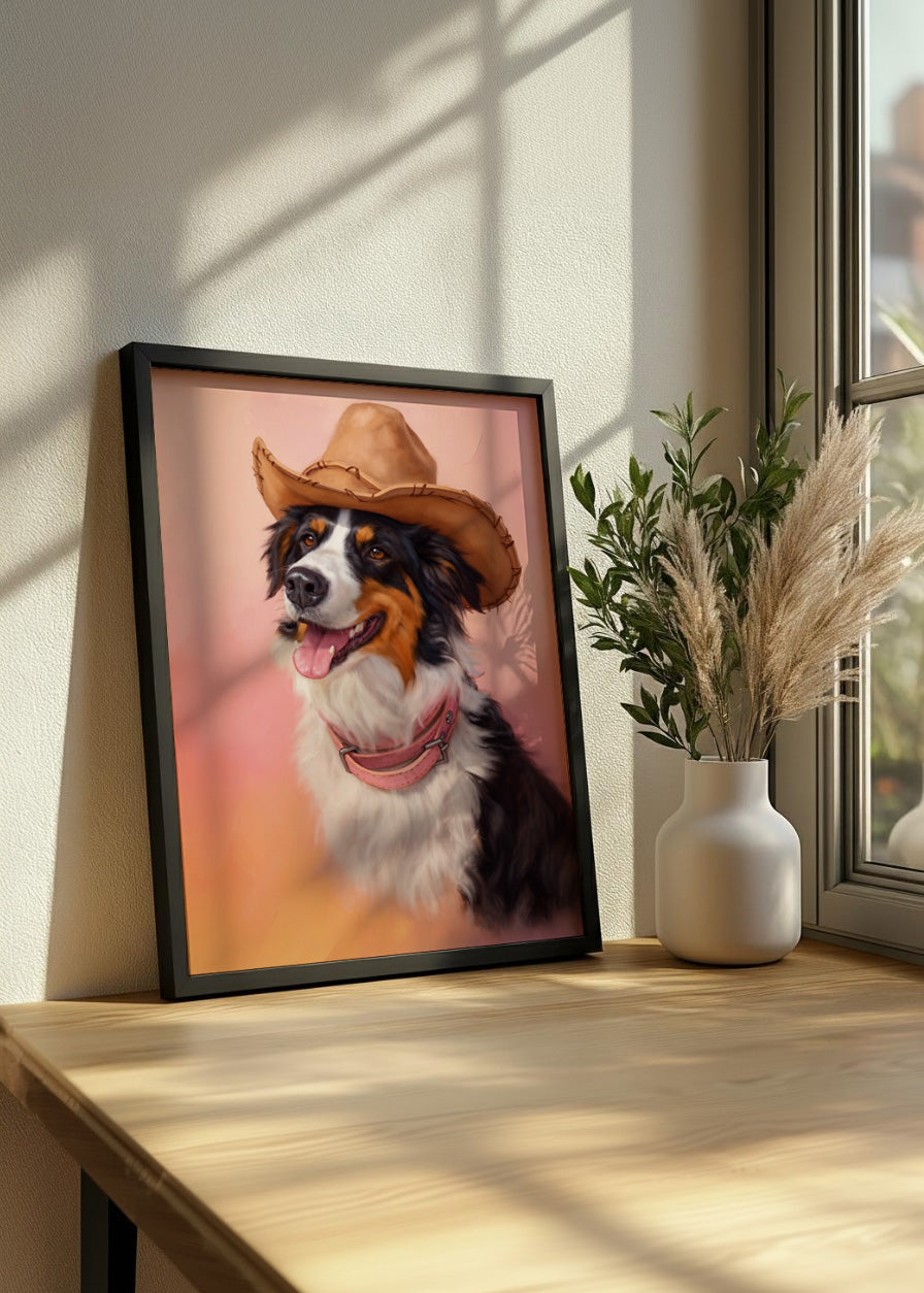 Cuadro Perro cowboy