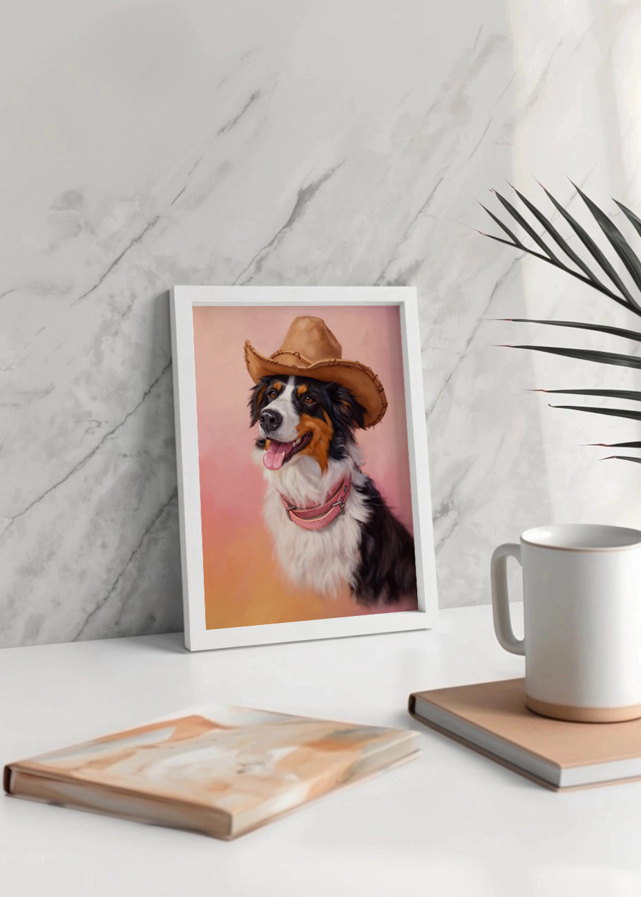 Cuadro Perro cowboy