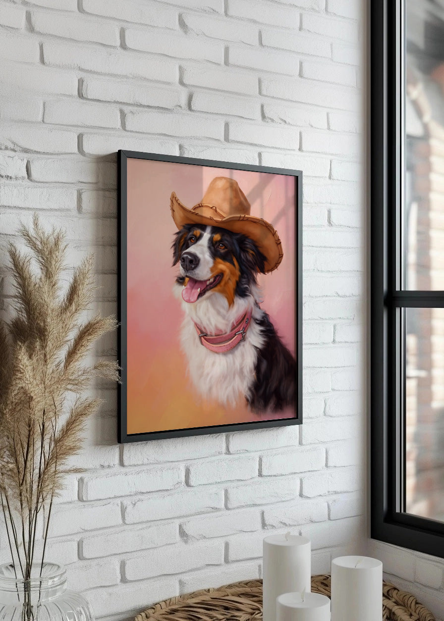Cuadro Perro cowboy