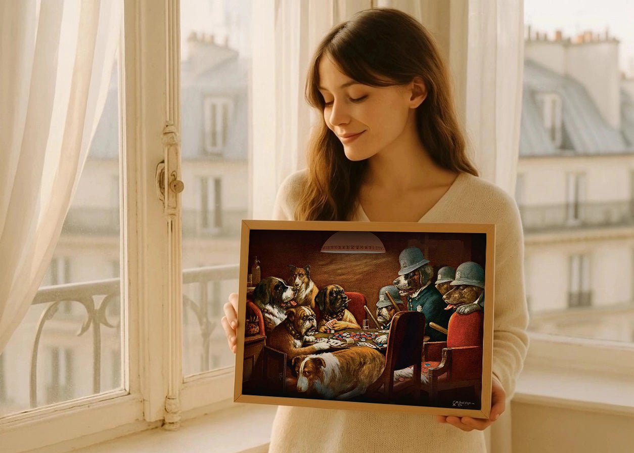 Cuadro ​Perros Jugando al Poker (Cassius Marcellus Coolidge)