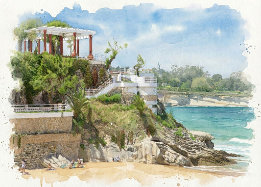 Cuadro Piquío y Sardinero - Acuarela