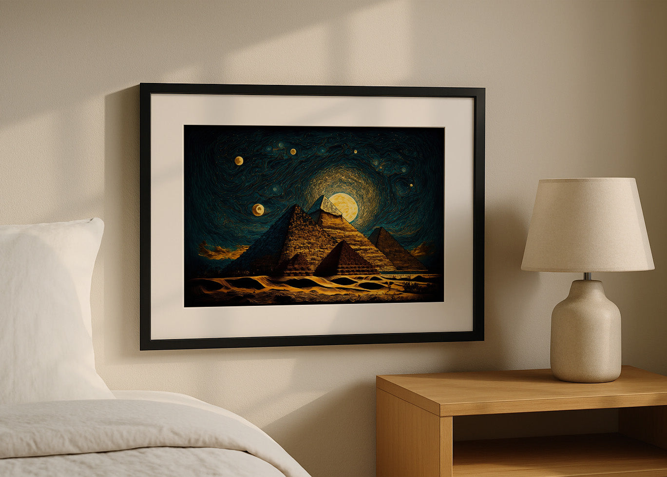 Cuadro ​Pirámides estilo Starry Night