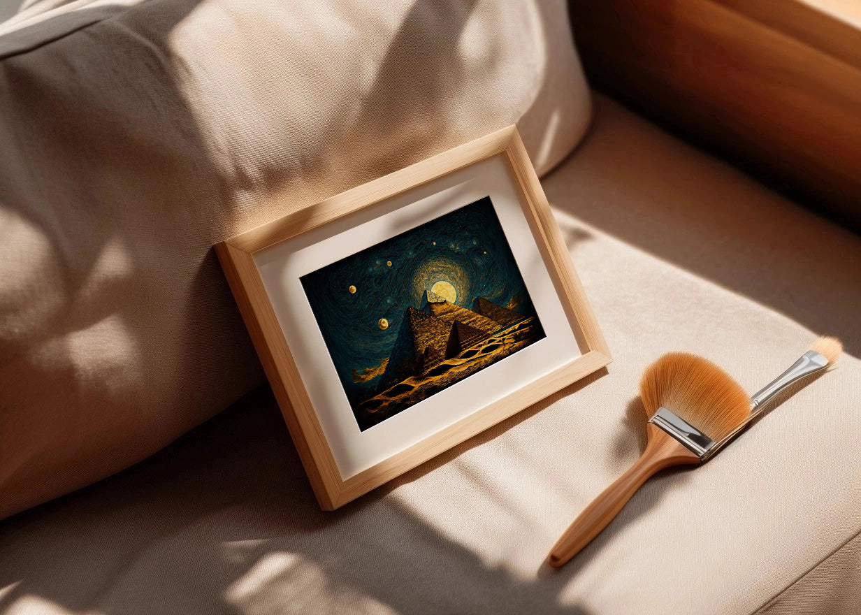 Cuadro ​Pirámides estilo Starry Night