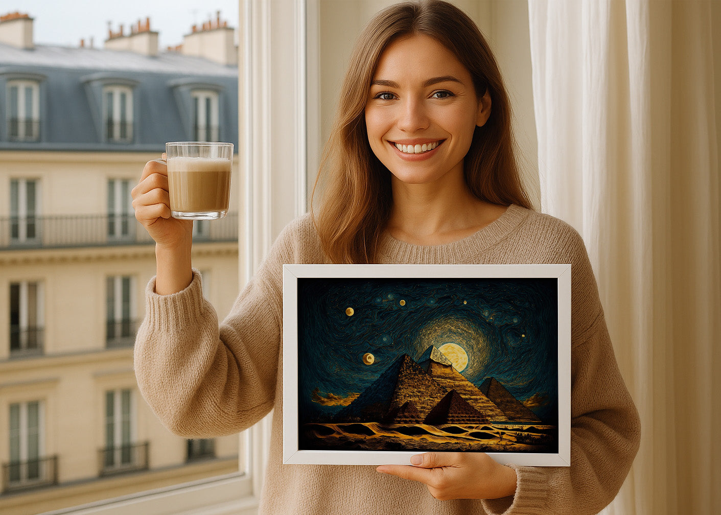 Cuadro ​Pirámides estilo Starry Night