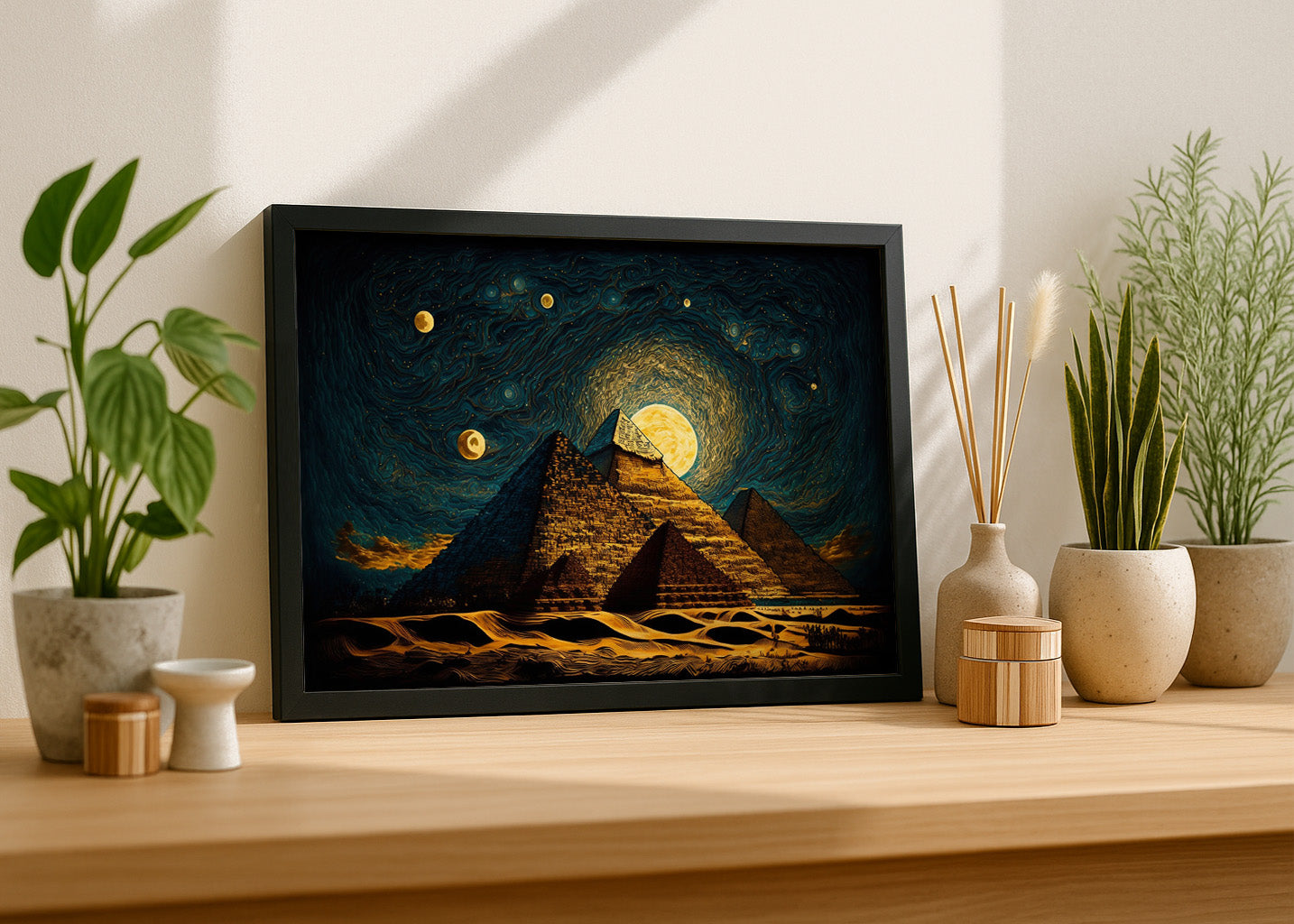 Cuadro ​Pirámides estilo Starry Night