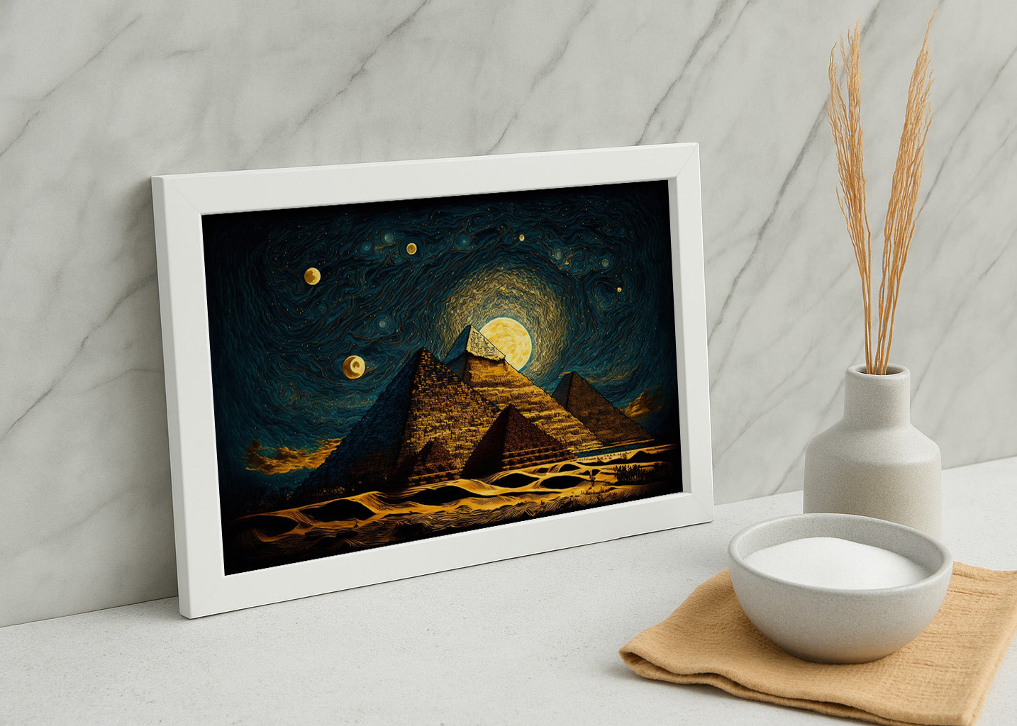 Cuadro ​Pirámides estilo Starry Night