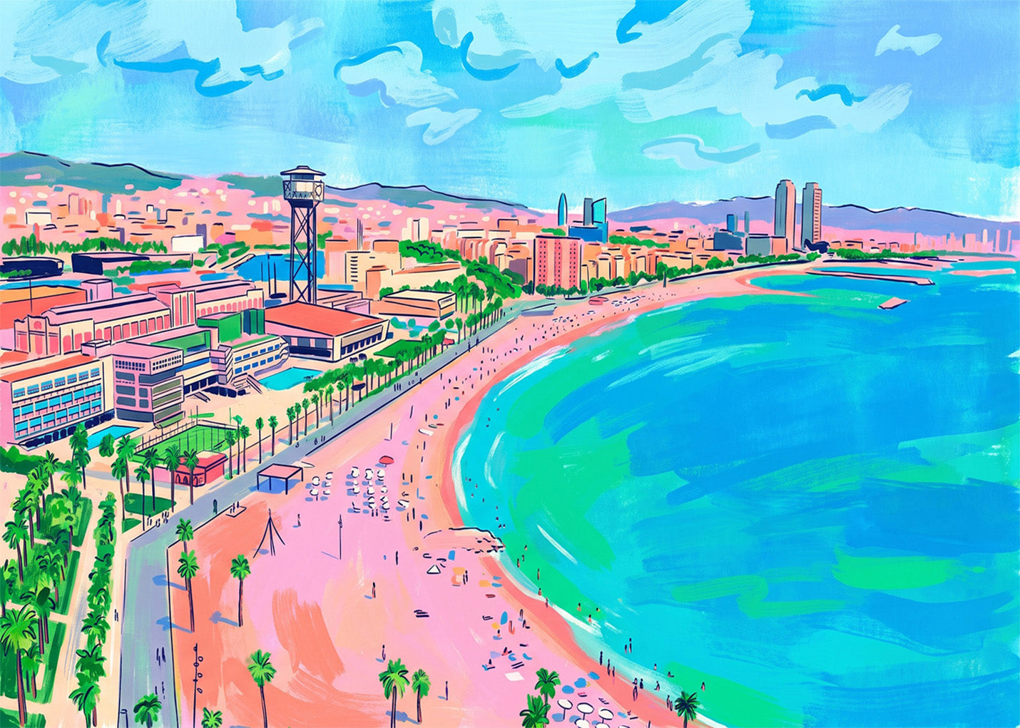 Cuadro Playa de Barcelona - Soft