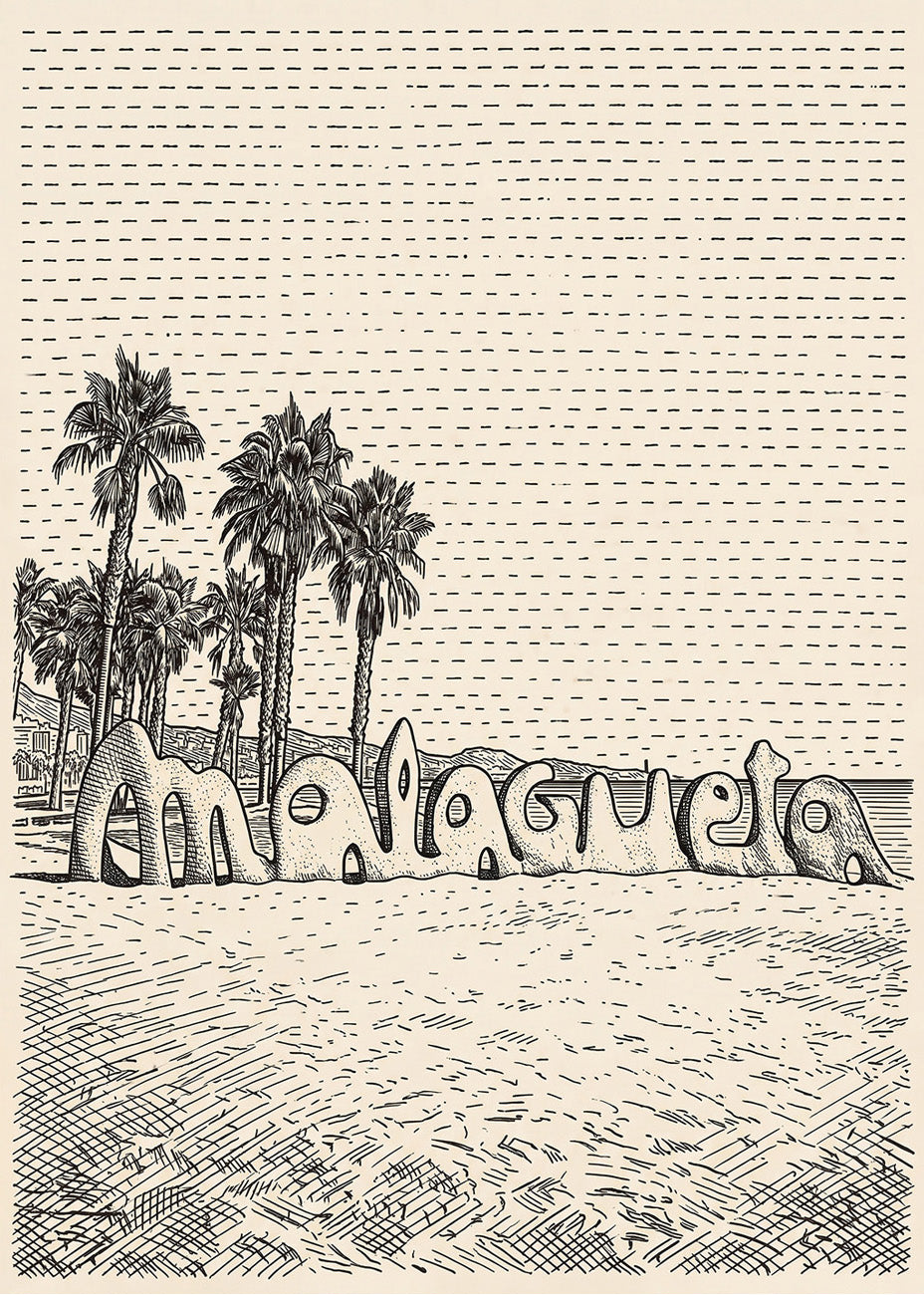 Cuadro Playa de Málaga - Minimalista