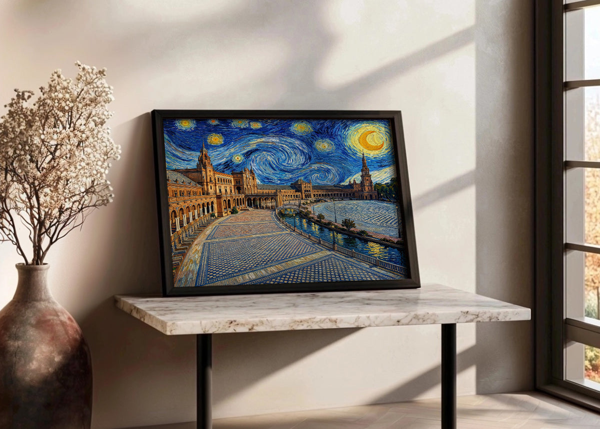 Plaza España, Seville - Starry Night