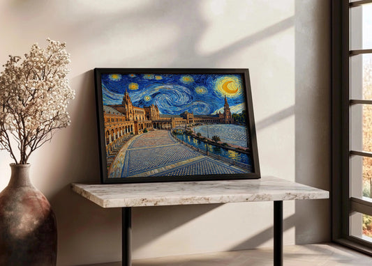 Plaza España, Seville - Starry Night