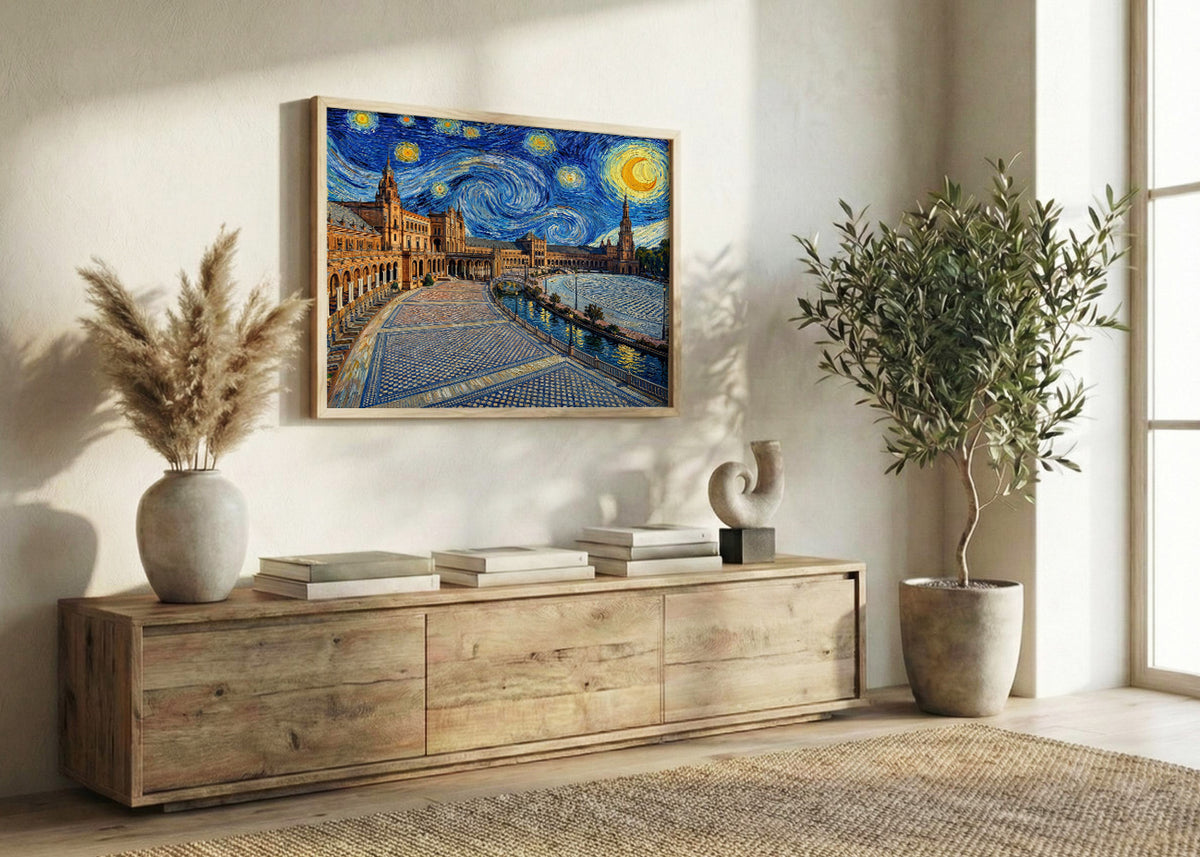 Plaza España, Seville - Starry Night